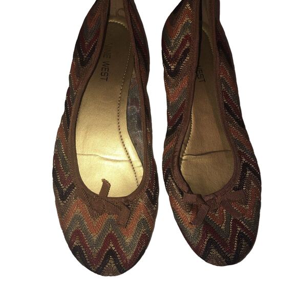 Nine‎ West Women's Offspring Ballet Flats Taupe Orange Size 6.5 M - Picture 1 of 9